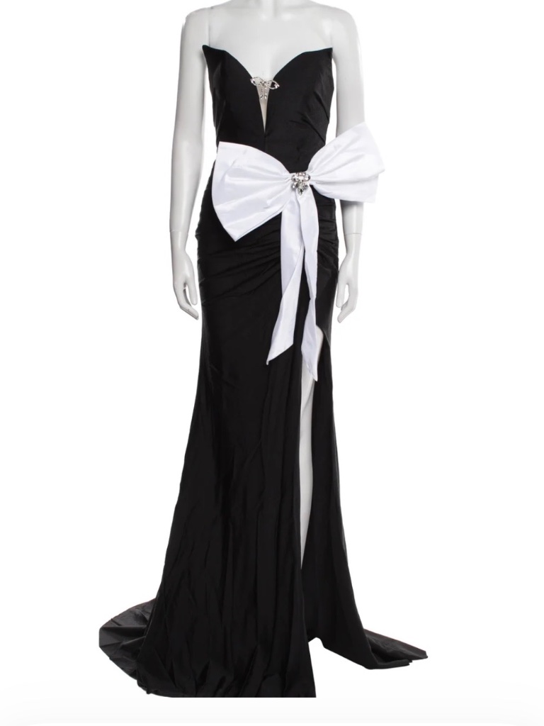Portia Scarlett Black Formal Dress With White Bow